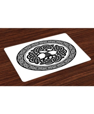 Ambesonne Celtic Place Mats, Set Of 4 In Black