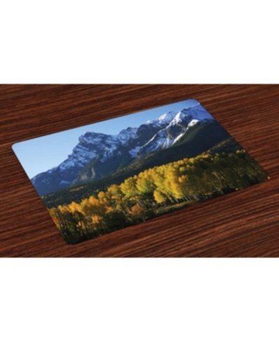 Ambesonne Landscape Place Mats, Set Of 4 In Green