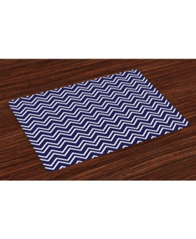 Ambesonne Place Mats, Set Of 4 In Navy