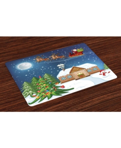 Ambesonne Christmas Place Mats, Set Of 4 In Multi