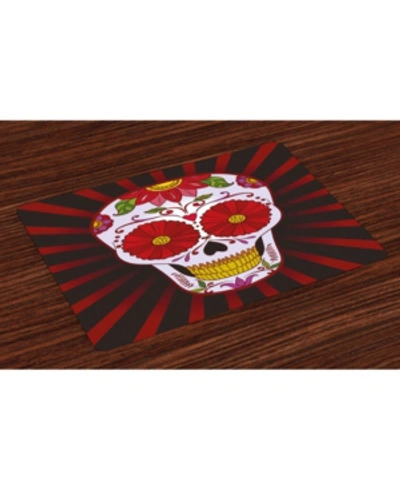 Ambesonne Sugar Skull Place Mats, Set Of 4 In Multi