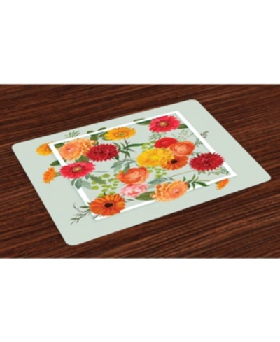 Ambesonne Shabby Flora Place Mats, Set Of 4 In Green