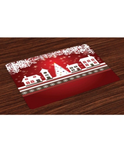 Ambesonne Christmas Place Mats, Set Of 4 In Multi