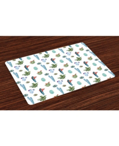 Ambesonne Cactus Place Mats, Set Of 4 In Blue