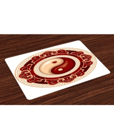 Ambesonne Ying Yang Place Mats, Set Of 4 In Multi