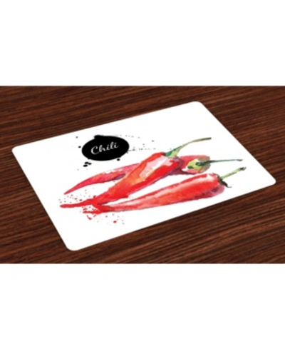 Ambesonne Food Place Mats, Set Of 4 In Multi