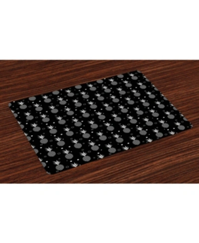 Ambesonne Tropical Place Mats, Set Of 4 In Black