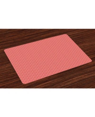 Ambesonne Geometric Place Mats, Set Of 4 In Coral