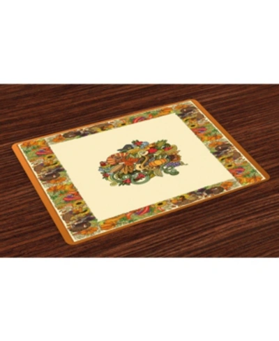 Ambesonne Thanksgiving Place Mats, Set Of 4 In Multi