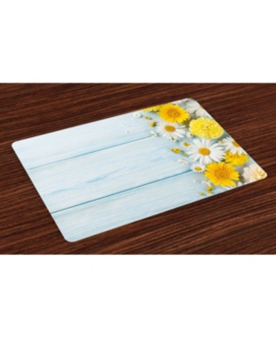 Ambesonne Flower Place Mats, Set Of 4 In Yellow