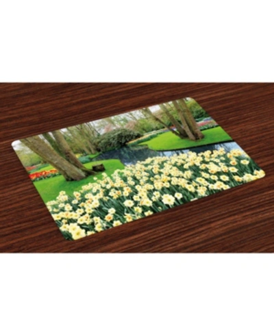 Ambesonne Spring Place Mats, Set Of 4 In Green