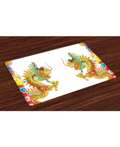 Ambesonne Dragon Place Mats, Set Of 4 In Multi