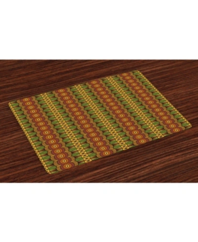 Ambesonne African Place Mats, Set Of 4 In Green