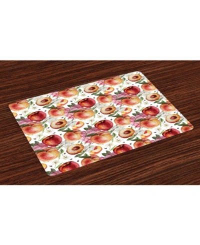 Ambesonne Peach Place Mats, Set Of 4 In Multi