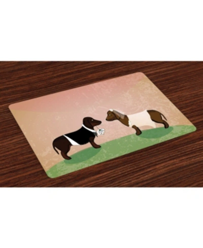 Ambesonne Dachshund Place Mats, Set Of 4 In Multi