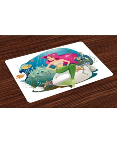 Ambesonne Underwater Place Mats, Set Of 4 In Multi