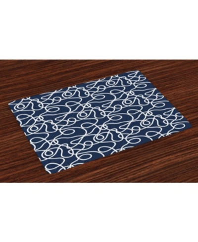 Ambesonne Place Mats, Set Of 4 In Navy