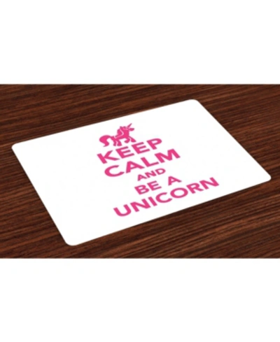 Ambesonne Keep Calm Place Mats, Set Of 4 In Multi