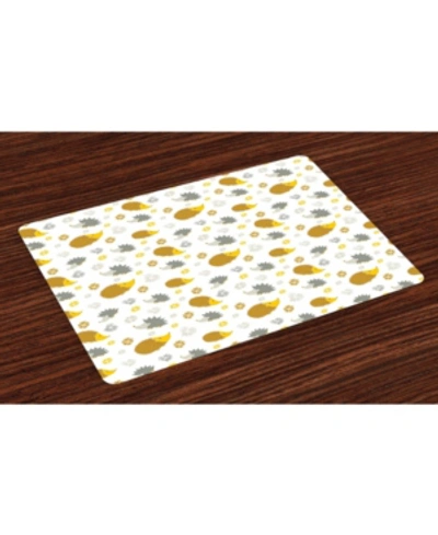 Ambesonne Hedgehog Place Mats, Set Of 4 In Multi