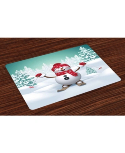 Ambesonne Christmas Place Mats, Set Of 4 In Teal