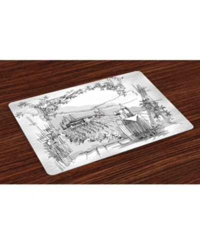 Ambesonne Sketchy Place Mats, Set Of 4 In Multi