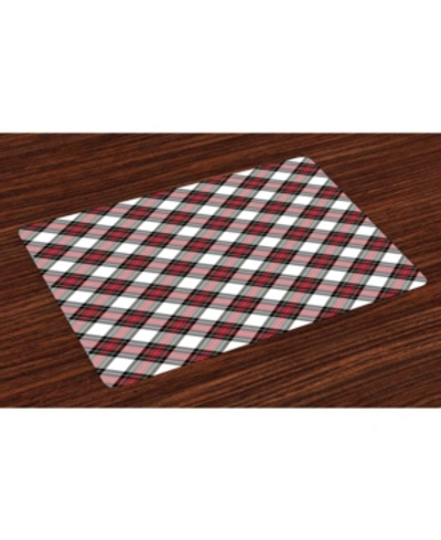 Ambesonne Tartan Place Mats, Set Of 4 In Multi