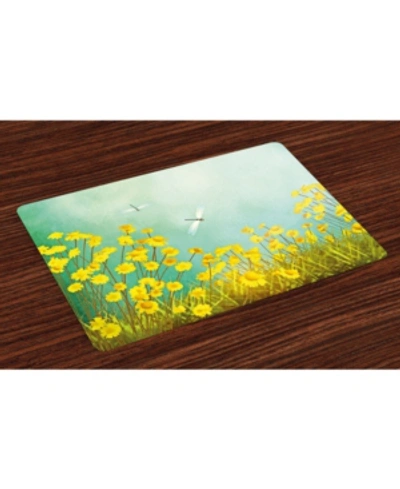 Ambesonne Dragonfly Place Mats, Set Of 4 In Green