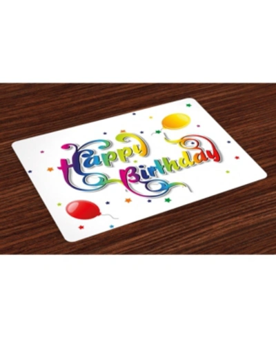 Ambesonne Birthday Place Mats, Set Of 4 In Multi