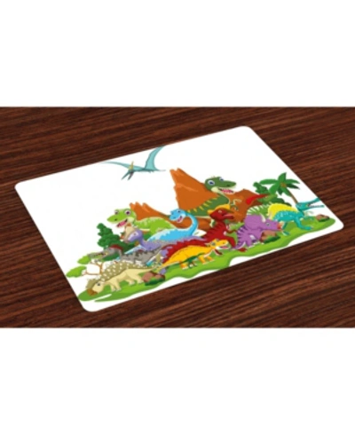Ambesonne Dinosaur Place Mats, Set Of 4 In Multi