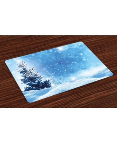 Ambesonne Winter Place Mats, Set Of 4 In Blue