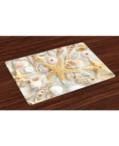 Ambesonne Shell Place Mats, Set Of 4 In Multi