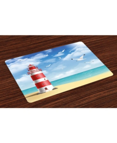 Ambesonne Beach Place Mats, Set Of 4 In Multi