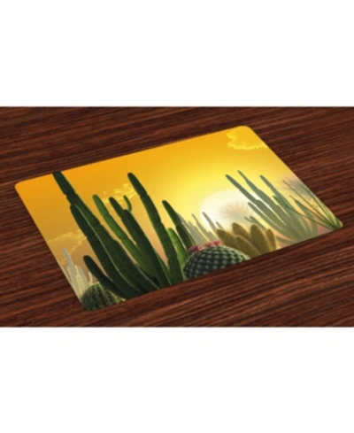 Ambesonne Cactus Place Mats, Set Of 4 In Multi