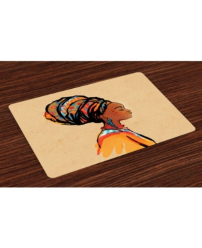 Ambesonne African Place Mats, Set Of 4 In Multi