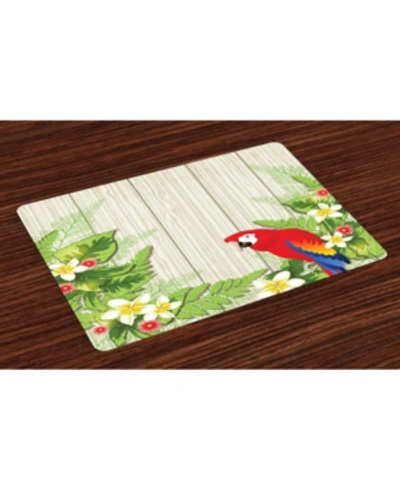 Ambesonne Parrot Place Mats, Set Of 4 In Cream