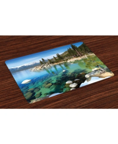 Ambesonne Lake Tahoe Place Mats, Set Of 4 In Multi