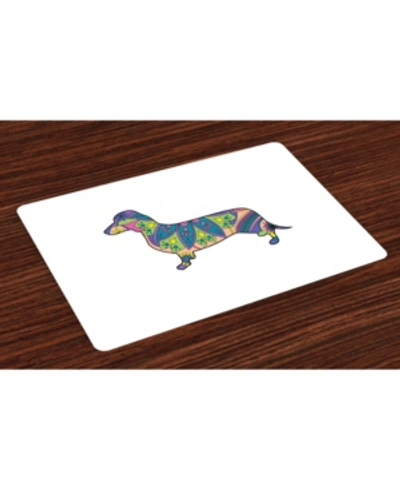 Ambesonne Dachshund Place Mats, Set Of 4 In Multi