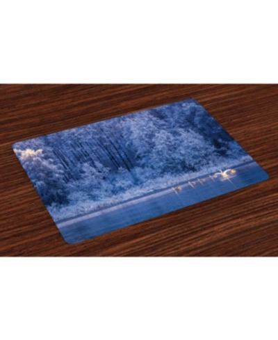 Ambesonne Winter Place Mats, Set Of 4 In Blue