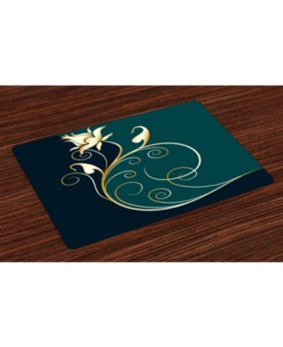 Ambesonne Floral Place Mats, Set Of 4 In Multi