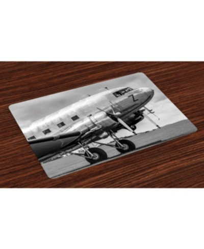 Ambesonne Vintage-like Airplane Place Mats, Set Of 4 In Multi