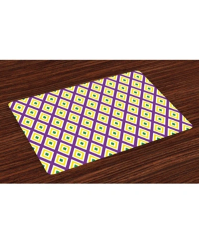 Ambesonne Mardi Gras Place Mats, Set Of 4 In Purple