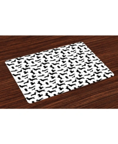 Ambesonne Dog Lover Place Mats, Set Of 4 In Black