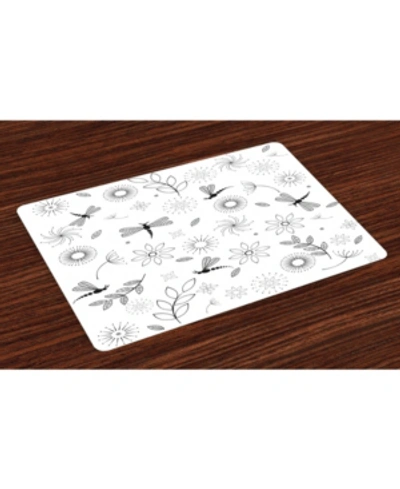 Ambesonne Dragonfly Place Mats, Set Of 4 In Black