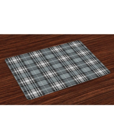 Ambesonne Checkered Place Mats, Set Of 4 In Multi
