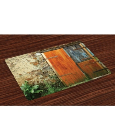 Ambesonne Shutters Place Mats, Set Of 4 In Orange