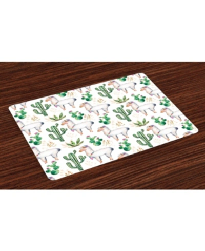 Ambesonne Cactus Place Mats, Set Of 4 In Multi