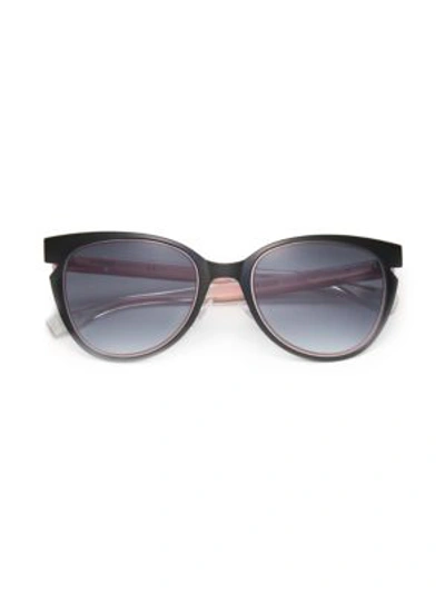 Fendi Two-tone Cat-eye Notched Optyl Sunglasses In Black Crystal
