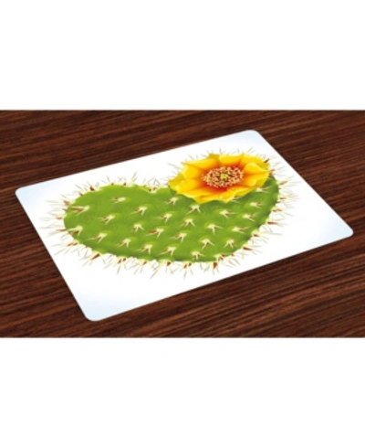 Ambesonne Cactus Place Mats, Set Of 4 In Green