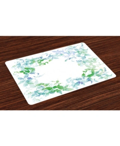 Ambesonne Mint Place Mats, Set Of 4 In Seafoam