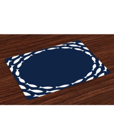 Ambesonne Place Mats, Set Of 4 In Navy